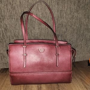 Burgundy Guess tote handbag